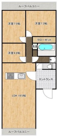 湊川公園駅 徒歩7分 3階の物件間取画像